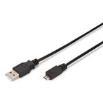 DIGITUS - CAVO DI CONNESSIONE USB2.0 TIPO A / MICROUSB TIPO B M/M - LUNGHEZZA MT. 1 SCHERMATO(AK112001/AK300110010S)