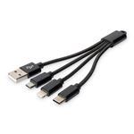 DIGITUS - CAVO DI RICARICA 3 IN 1 USB A, LIGHTNING + MICRO USB + USB-C(DB300160002S)