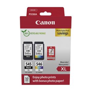 CANON - MULTIPACK CANON PG-545XL + CL-546XL + 50FG GP501 8286B011 X PIXMA MG2555S/TS3450/TS3451/TR4650/TR4651(8286B011)