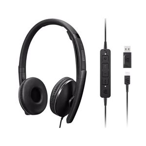 LENOVO - CUFFIE+MICROFONO LENOVO Cablate ANC (Teams) 4XD1M45627 cancellazione attiva rumore tecnologiaEPOS cavo 1,8mt-2Y da USBc a USB-A(4XD1M45627)