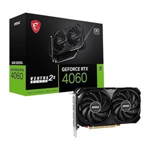 MSI - SVGA MSI GeForce RTX 4060 VENTUS 2X BLACK 8G OC nVidia PCIe4.0 8GDDR6 128bit 2505Mhz 1xHDMI 3xDP 7680x4320 2,05slot Fino:09/09(4711377115421)