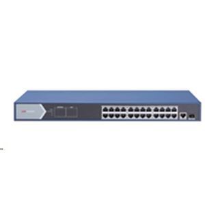 HIKVIS - SWITCH 24P LAN Gigabit HIKVISION DS-3E0526P-E 24P PoE + 2P Uplink - Desktop - QOS - 370W(DS-3E0526P-E)
