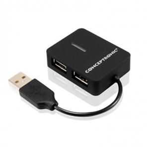 CONCEPTRONIC - HUB MINI USB2.0 4P CONCEPTRONICS C4PUSB2 NERO - Vel. massima 480Mbps(C4PUSB2)