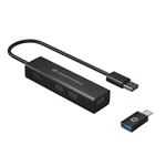 CONCEPTRONIC - Hub USB3.0 a 4P con adattatore USB-C CONCEPTRONIC HUBBIES06B -veloc.trasf.5Gb/s(HUBBIES06B)