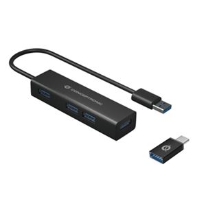 CONCEPTRONIC - Hub USB3.0 a 4P con adattatore USB-C CONCEPTRONIC HUBBIES06B -veloc.trasf.5Gb/s Fino:30/04(HUBBIES06B)