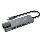 ATLANTIS - Mini Docking Type-C ATLANTIS A04-TC_LANHD+PU -1P HDMI1.4+1P Gigabit+2P USB3.0+1P Type-c PD Ris.1920x1080@60Hz-Cavo 18cm(A04-TC_LANHD+PU)