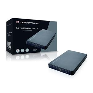 CONCEPTRONIC - BOX EST x HD2.5" SATA CONCEPTRONIC CHD2MUSB3B (necessario HD) interf. USB 3.0 - Nero satinato - incl.custodia viaggio(CHD2MUSB3B)
