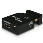 ATLANTIS - ADATTATORE Mini VGA/HDMI ATLANTIS A04-HM-CV031 con audio analogico- NERO EAN: 8026974016566(A04-HM-CV031)