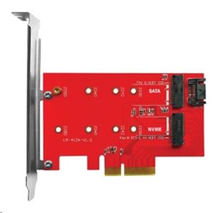 ATLANTIS LAND - SCHEDA ADATTATORE INT.x SSD ATLANTIS A06-M2-DUAL-P4 di tipo M2.NVME o M2/SATA su slot PCI-E 4x(A06-M2-DUAL-P4)