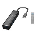 CONCEPTRONIC - HUB USB 3in1 CONCEPTRONIC DONN08B con 3 lettori schede (SD,Micro SD/TF) 3x USB-A 3.0-Alluminio cavo 200mm(DONN08B)