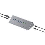 CONCEPTRONIC - Hub Charger Combo USB3.0 10in 1 CONCEPTRONIC HUBBIES18G 1 da 60 W, cavo USB-C USB-A 2 in 1, USB 3.2 Gen 1(HUBBIES18G)