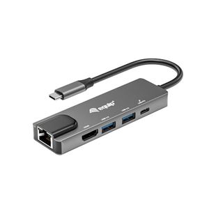 EQUIP - ADATTATORE Multifunzione 5 in 1 EQUIP 133489 USB-C maschio  Porta Gigabit Ethernet 2x USB3.2 Gen1 - EAN:  4015867231791(133489)