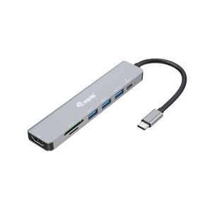 EQUIP - ADATTATORE Multifunzione 7 in 1 EQUIP 133494 USB-C HDMI 4K/60Hz, 3x USB 3.2 Gen1, TF/MICRO SD, USB PD 100W- EAN:  4015867234242(133494)