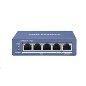 HIKVIS - SWITCH 4P LAN Gigabit HIKVISION DS-3E0505P-E 4P PoE + 1P Uplink - Desktop - Metallico- QOS - 60W(DS-3E0505P-E)