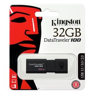 KINGSTON - FLASH DRIVE USB3.0  32GB Kingston DT100G3/32GB "DataTraveler" Nero(DT100G3/32GB)