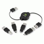 RETRAK - CAVO USB CON ADATTATORE INTERCAMBIABILE RETRATTILE EUCABLERU2M  RETRAK 0181204000390(EUCABLERU2M)