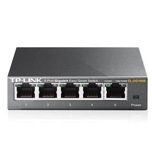 TP-LINK - SWITCH 5P LAN Gigabit TP-LINK TL-SG105E Easy Smart IGMP Snooping,MTU/port/Tag-based VLAN QoS -Garanzia a vita Fino:30/04(TL-SG105E)