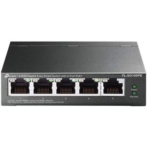 TP-LINK - SWITCH 5P LAN Gigabit TP-LINK TL-SG105PE con 4P PoE+ -Garanzia a vita(TL-SG105PE)