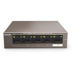 TENDA - SWITCH 5P LAN 10/100M TENDA TEF1105P-4-63W Desktop  4P PoE - GARANZIA 3 ANNI Fino:30/04(TEF1105P-4-63Wv2.0)